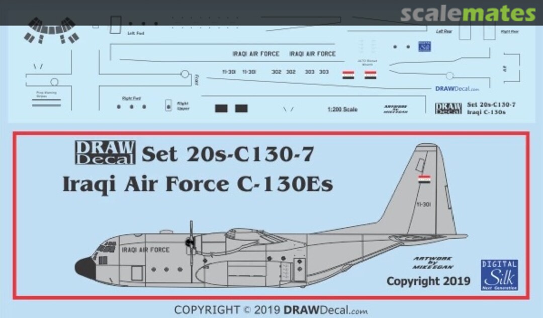 Boxart Iraqi Air Force C-130Es 20-C130-7 Draw Decal