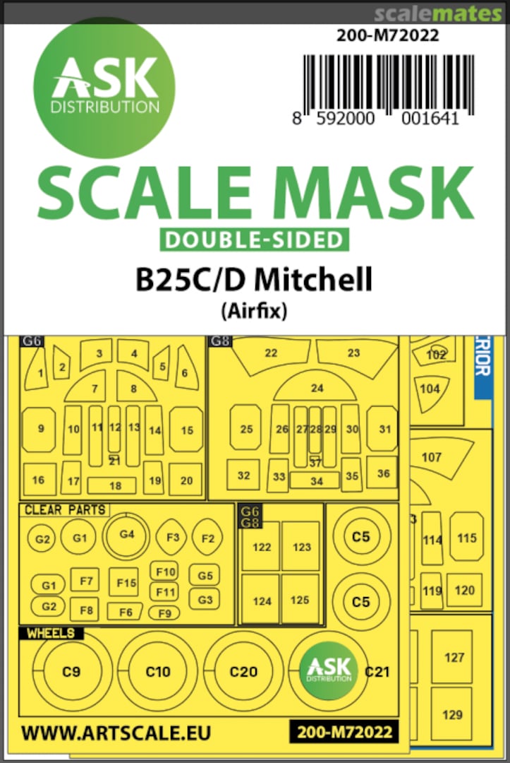 Boxart Scale Mask B-25C/D Mitchell 200-M72022 ASK