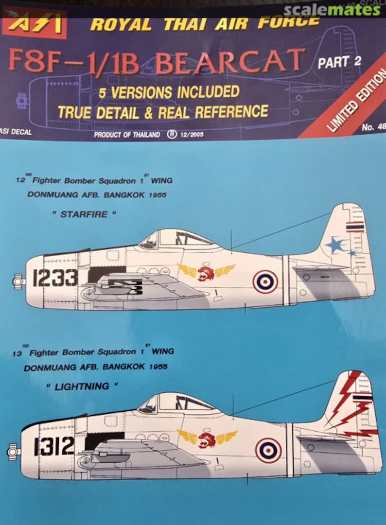 Boxart Royal Thai Air Force F8F-1/2 Bearcat Part 2 4802 ASI