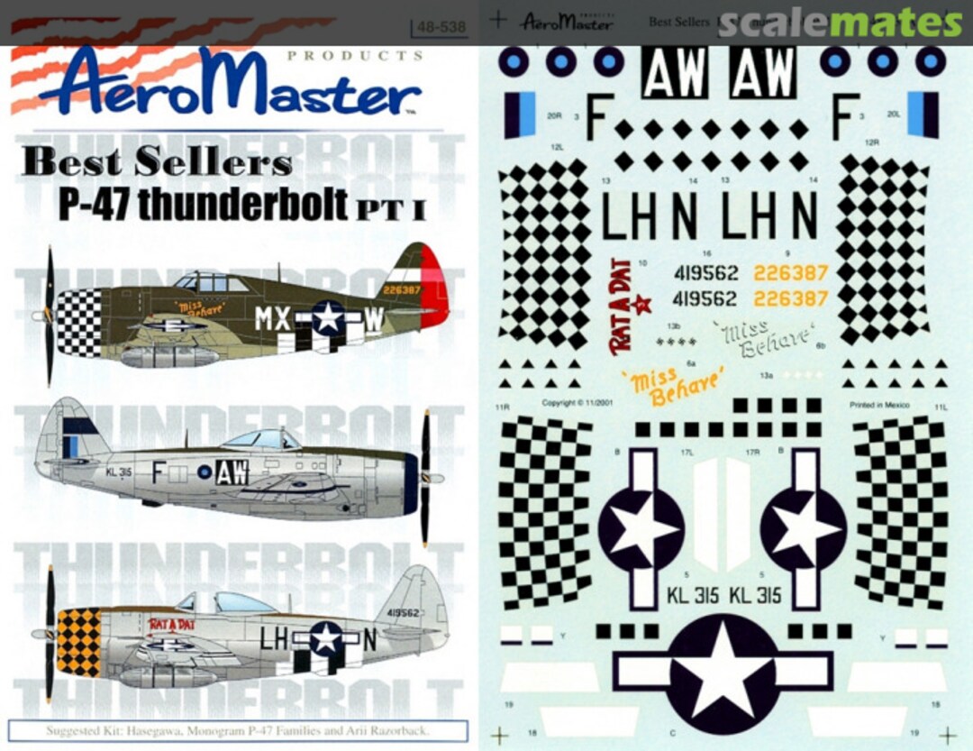 Boxart Best Sellers P-47 Thunderbolt Pt. I 48-538 AeroMaster