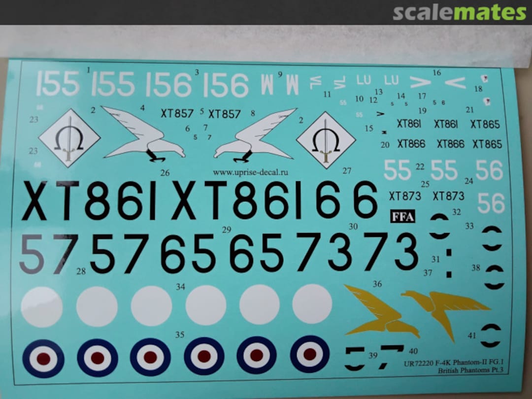 Contents F-4K Phantom-II FG.1, British Phantoms Pt.2 UR72219 UpRise Decal Serbia
