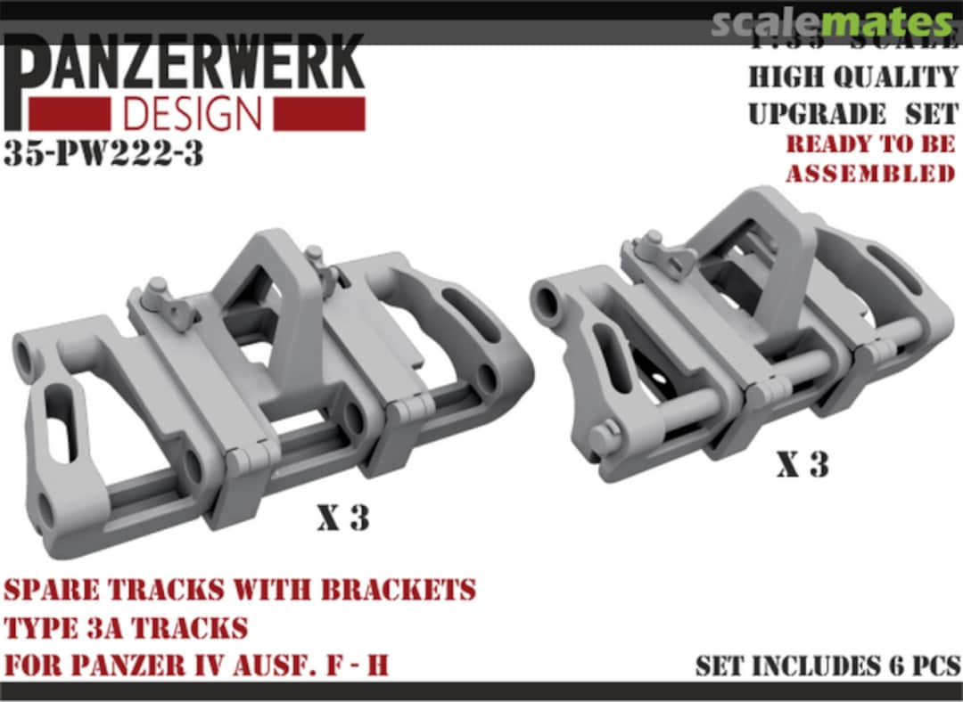 Boxart Spare tracks w.brackets type 3a Panzer IV F-H 35-PW222-3 Panzerwerk design