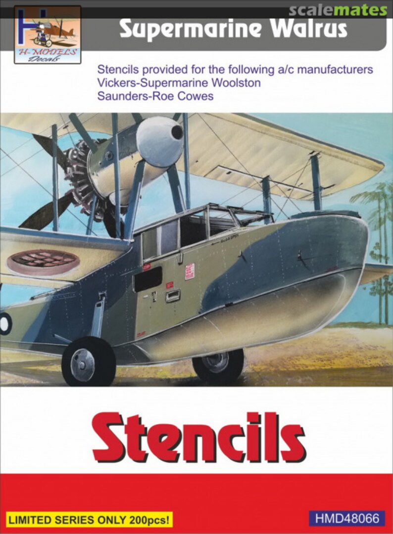 Boxart Supermarine Walrus Mk.I Stencils HMD48066 H-Models Decals