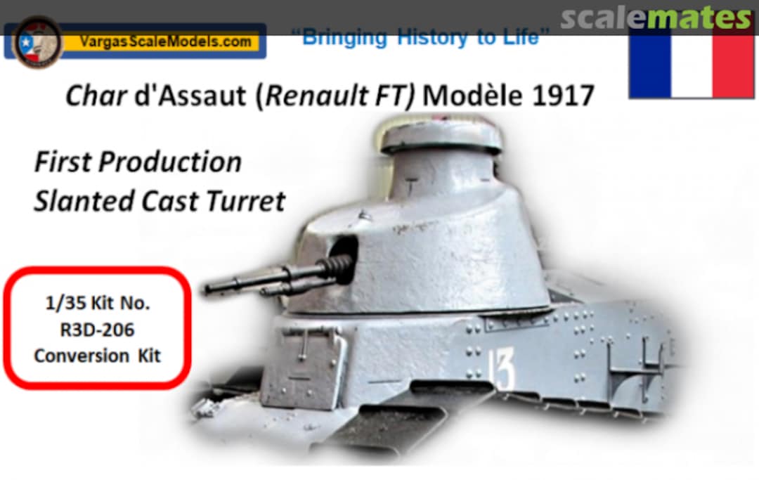 Boxart FT-17 First Production Slanted Cast Turret R3D-35-043 Vargas Scale Models