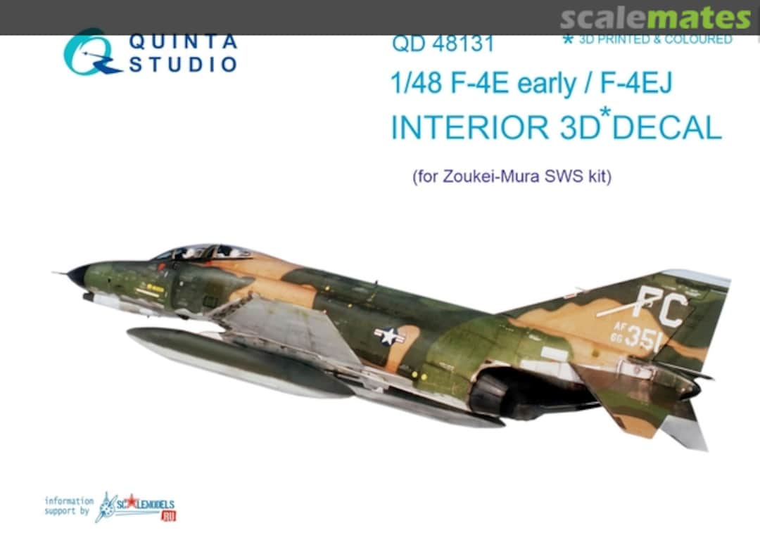 Boxart F-4E Early/F-4EJ interior 3D decals QD48131 Quinta Studio