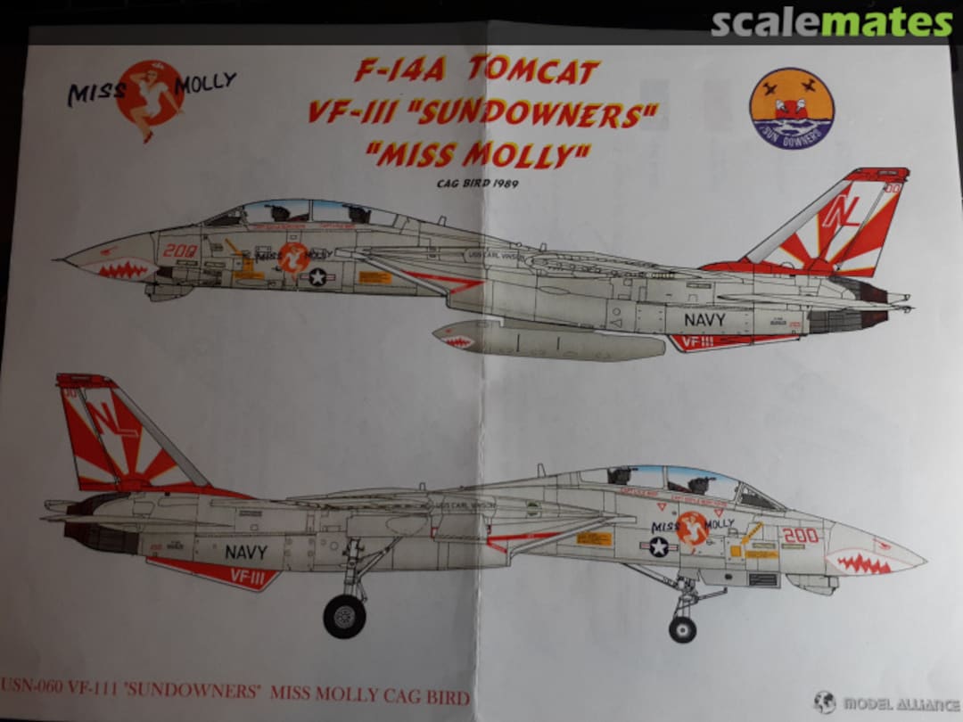 Boxart VF-111 "Sundowners" Miss Molly USN-060 Model Alliance