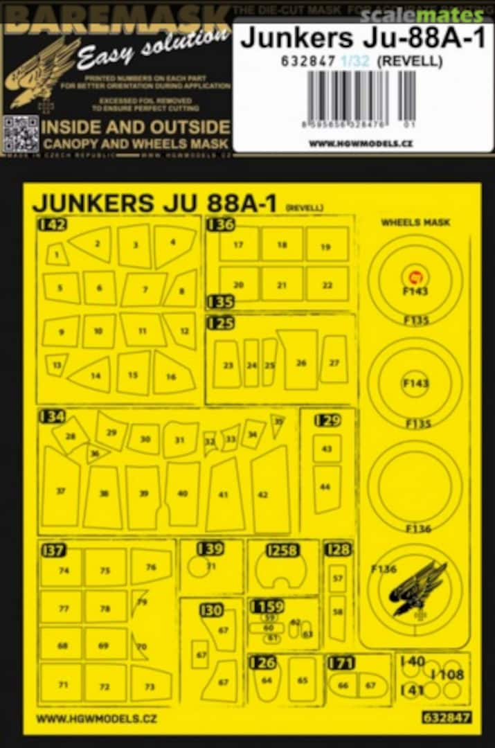 Boxart Junkers Ju-88A-1 - Masks 632847 HGW Models