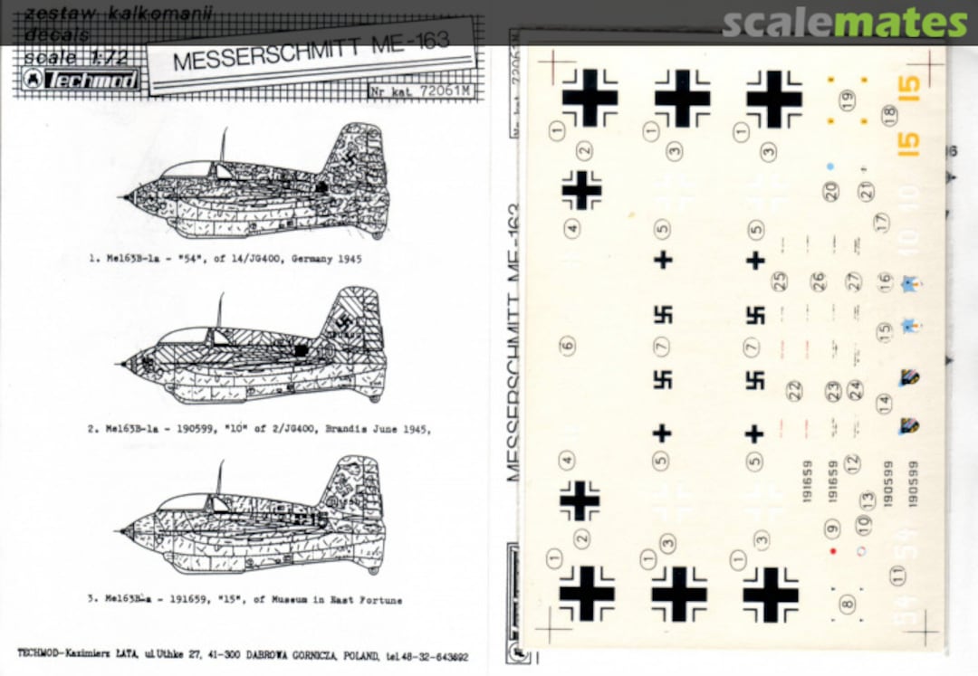 Boxart Messerschmitt Me 163 72061M Techmod