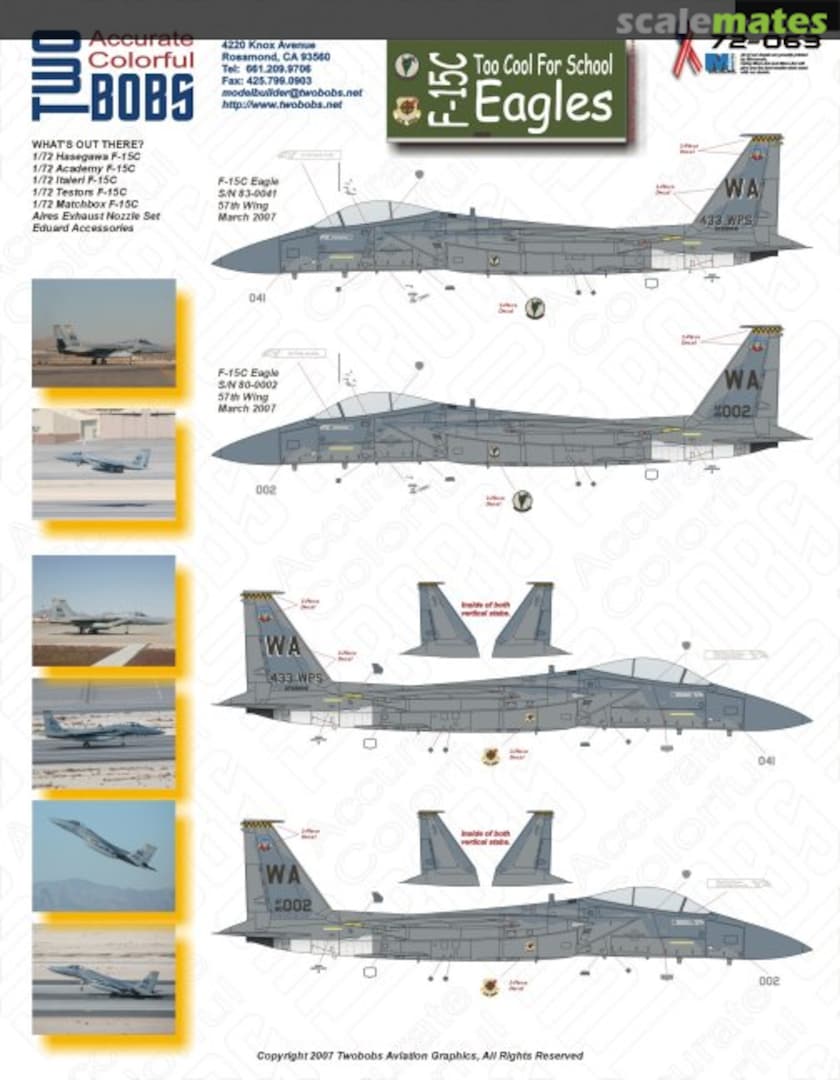 Boxart F-15C Too Cool For School Eagles 72-063 TwoBobs Aviation Graphics