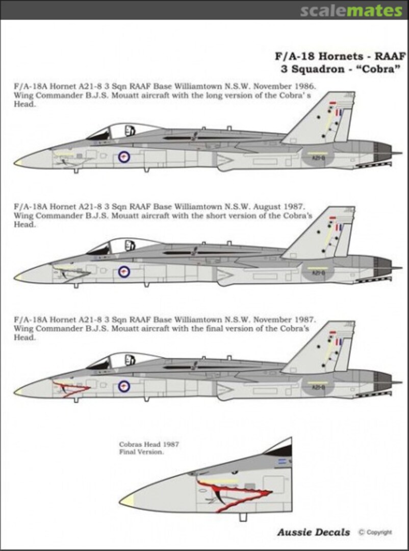 Boxart F/A-18A Hornet A48001 Aussie Decals