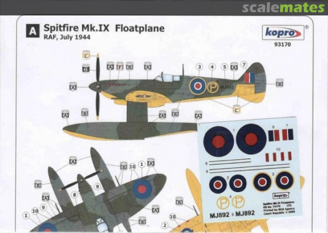 Boxart Supermarine Spitfire Mk.IX Floatplane 93170 Kopro