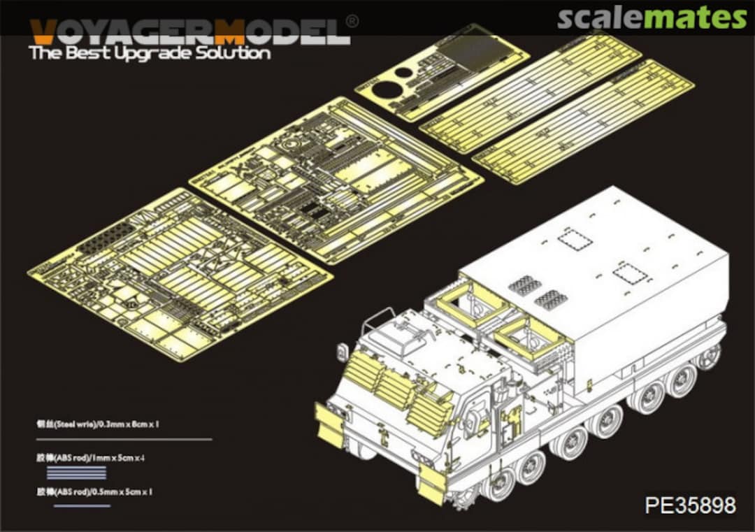 Boxart M270A1 Mittlere Artillerie Racketen System Basic Parts PE35898 Voyager Model