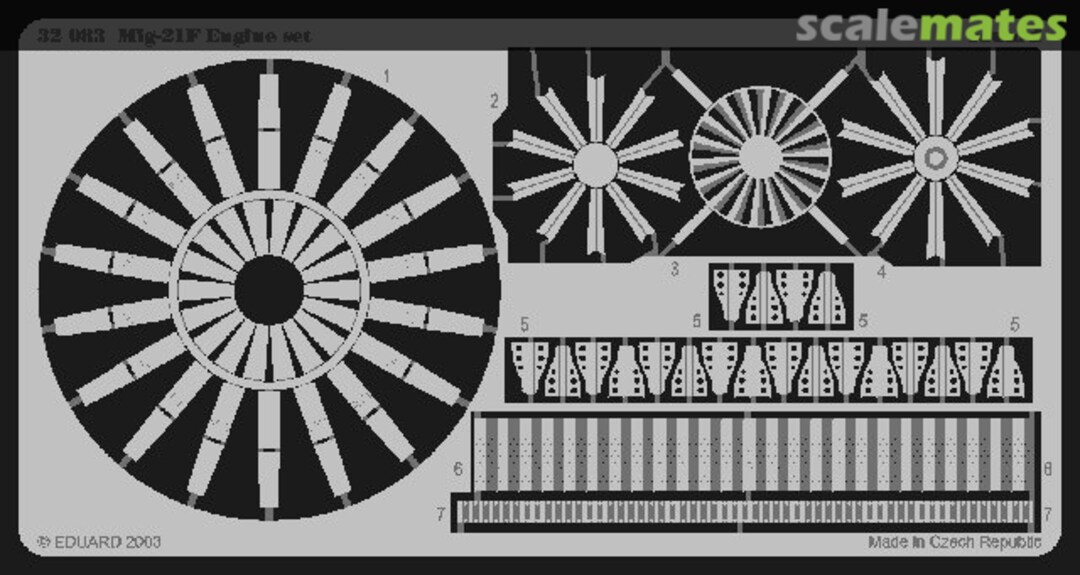 Boxart MiG-21F Engine set 32083 Eduard