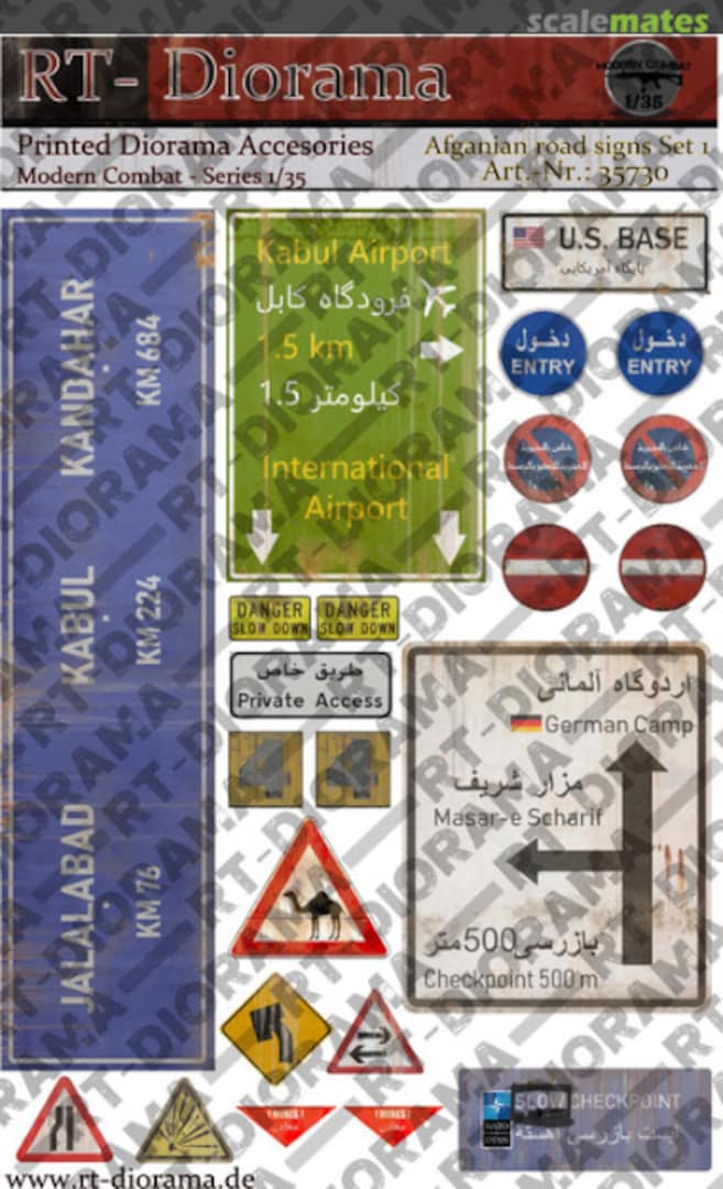 Boxart Printed Accessories: Afgahnian road signs Set No.1 35730 RT-Diorama