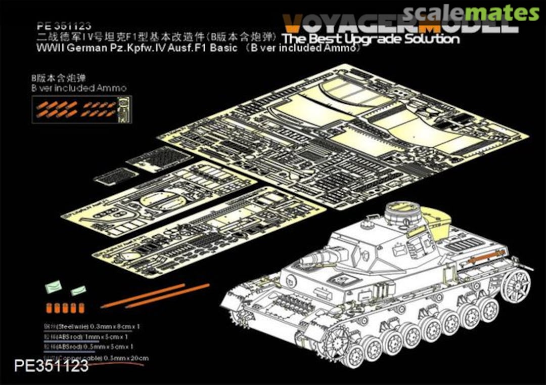 Boxart Pz.Kpfw.IV Ausf.F1 basic detail set PE351123 Voyager Model