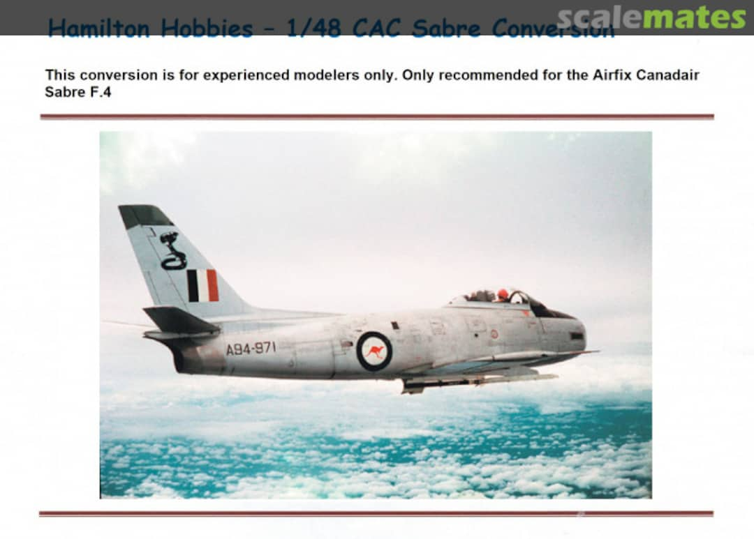 Boxart CAC Sabre Conversion  Hamilton Hobbies