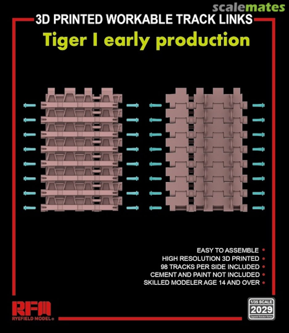 Boxart Movable Track Set For Tiger I Early Model (Made By 3D Printer) RM-2029 Rye Field Model