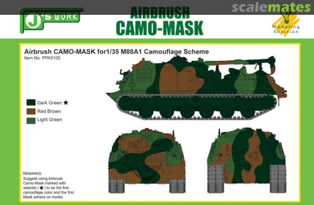 Boxart CAMO-MASK 1/35 M88 ARV Camouflage Scheme PPA5100 J's Work