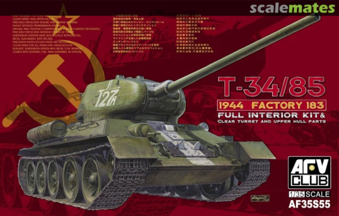 Boxart T-34/85 Model 1944 w/ Full Interior AF35S55 AFV Club