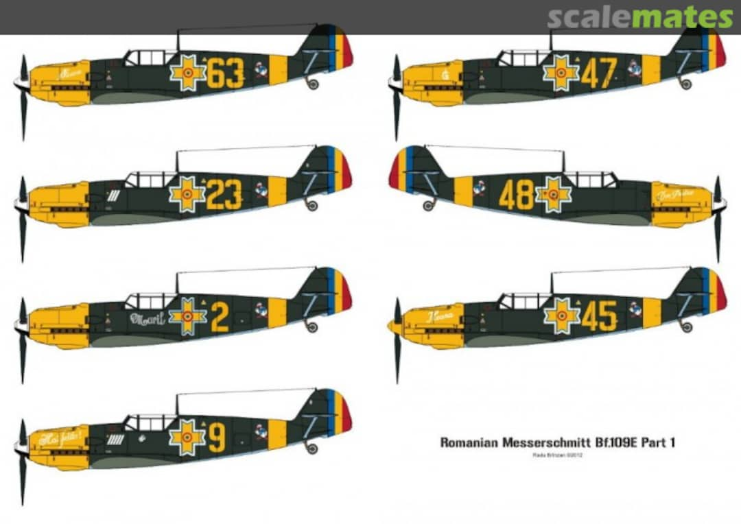 Boxart Romanian Messerschmitt Bf-109E Decals Part 1 RB-D72012 RB Productions