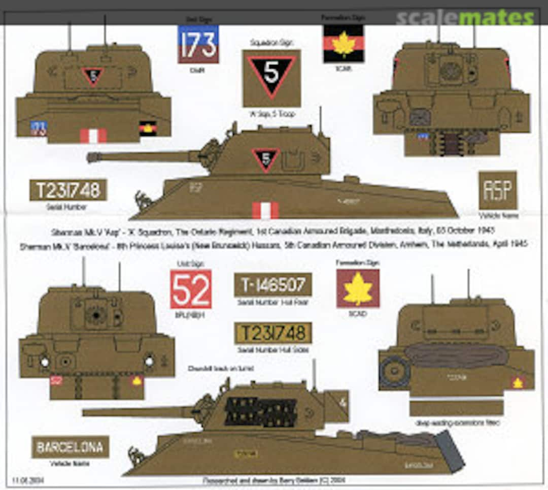 Contents Canadian Sherman Decals #2 72007 Quartermaster's Depot