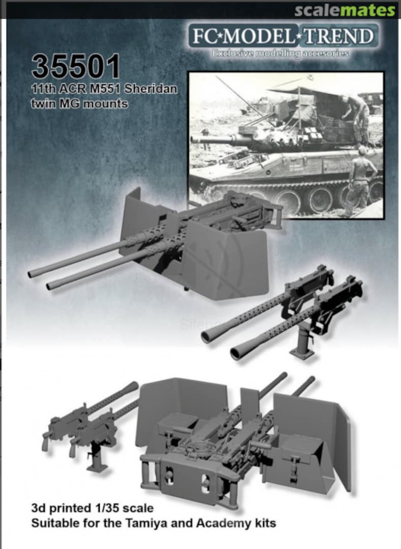 Boxart 11th ACR M551 Sheridan twin MG mounts 35501 FC Model Trend