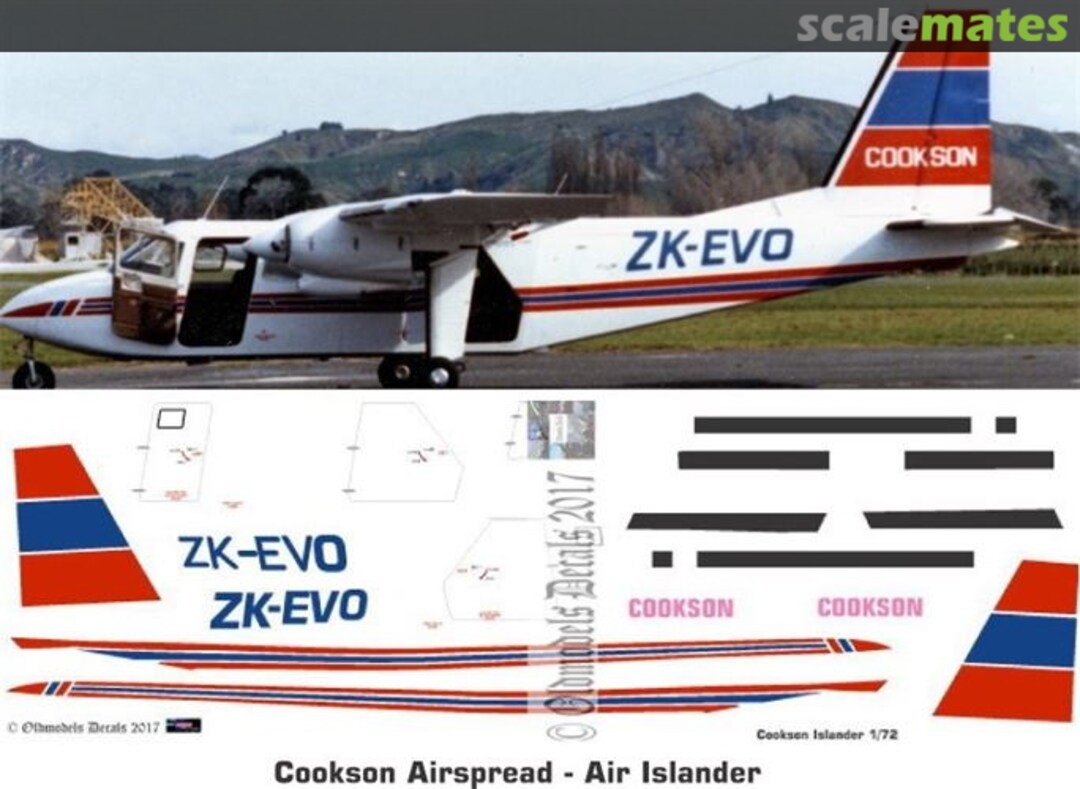 Boxart Islander - Cookson Airspread OMD1181 Oldmodels Decals