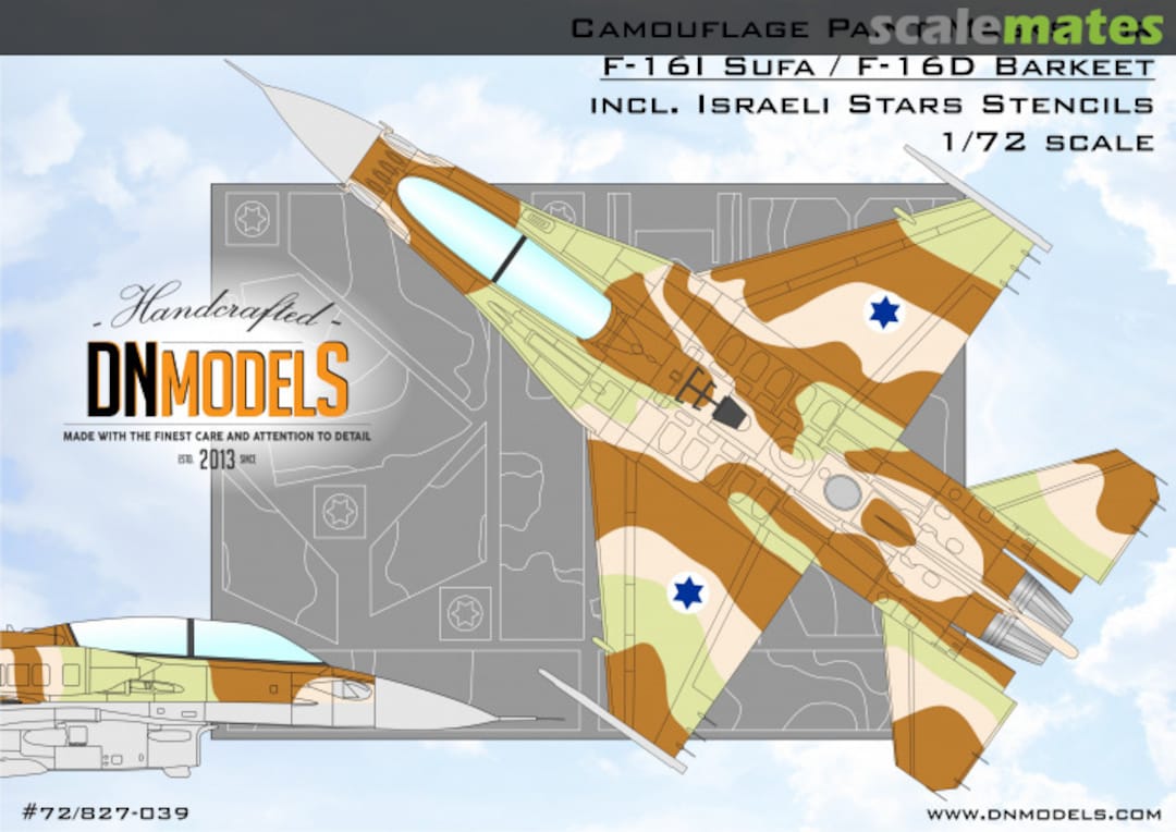 Boxart IAF F-16I Sufa & F-16D Barkeet Camouflage Paint Masks 1/72 72/827-039 DN Models