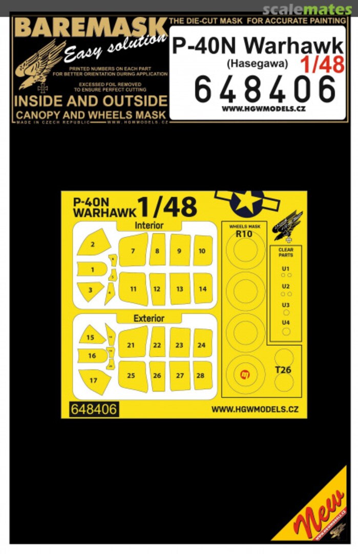 Boxart P-40N WARHAWK - Masks 648406 HGW Models