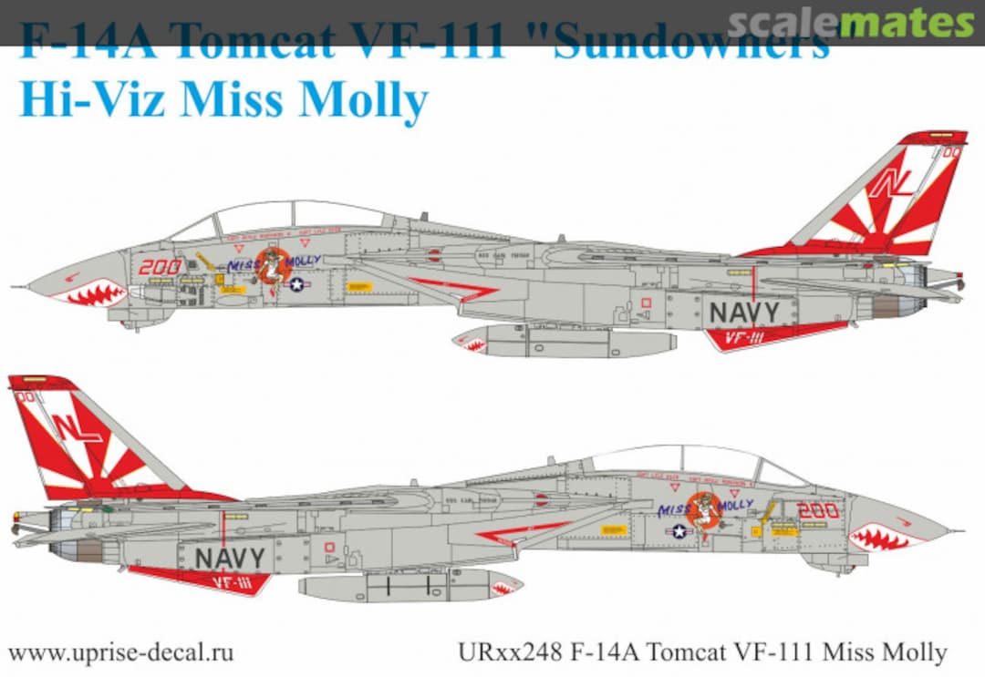 Boxart F-14A Tomcat VF-111 Pt.1 Miss Molly, FFA - removable film UR72248 UpRise Decal Serbia