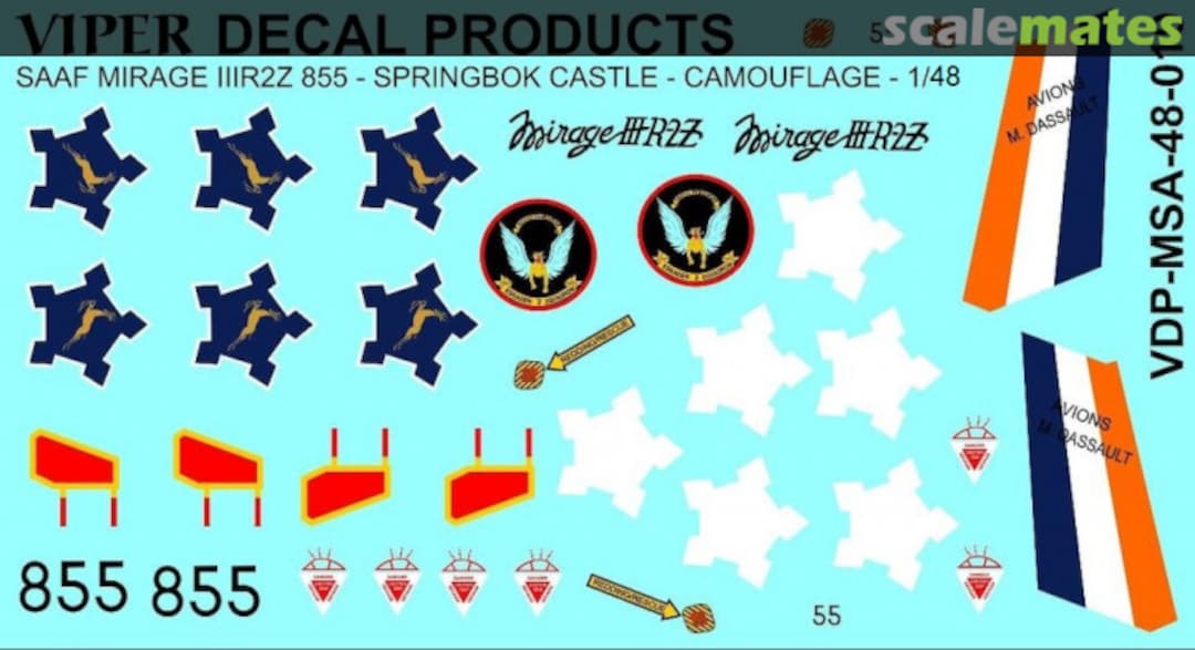 Boxart SAAF Mirage IIIRZ MSA48019 Viper Decal Products