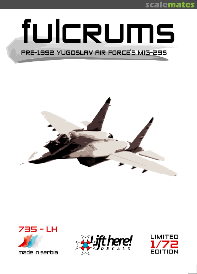 Boxart Fulcrums 735-LH Lift Here Decals