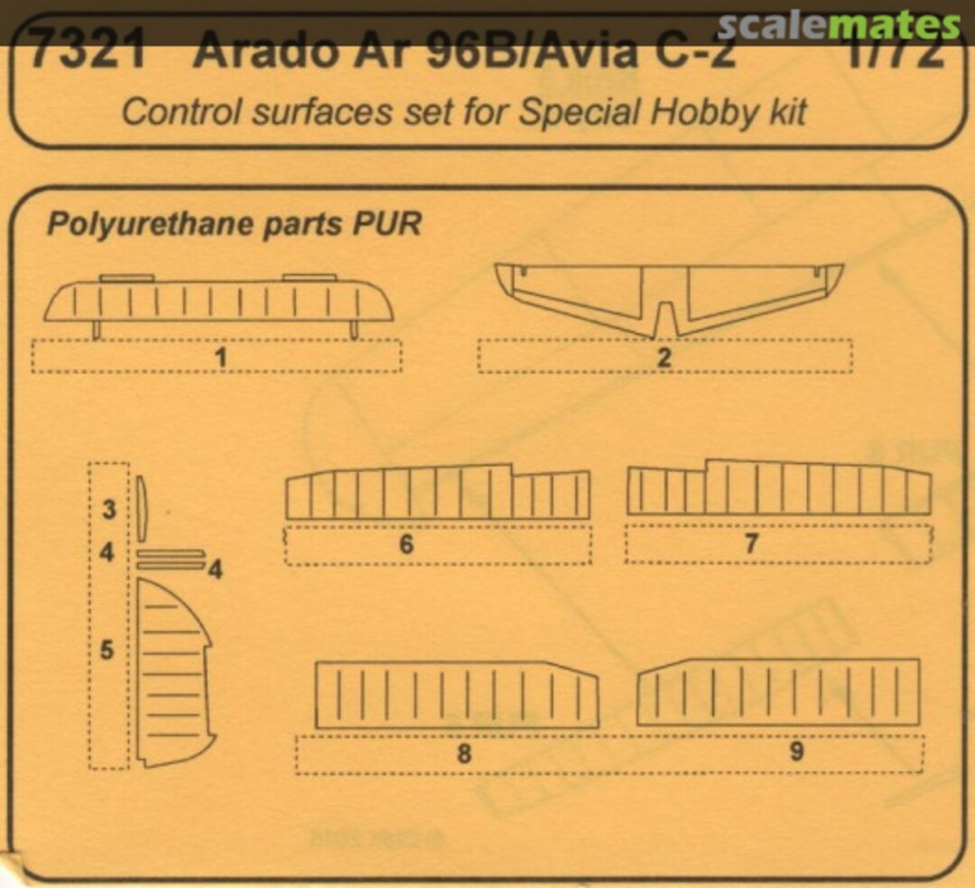 Boxart Arado Ar 96B/Avia C-2 Control Surfaces set 7321 CMK