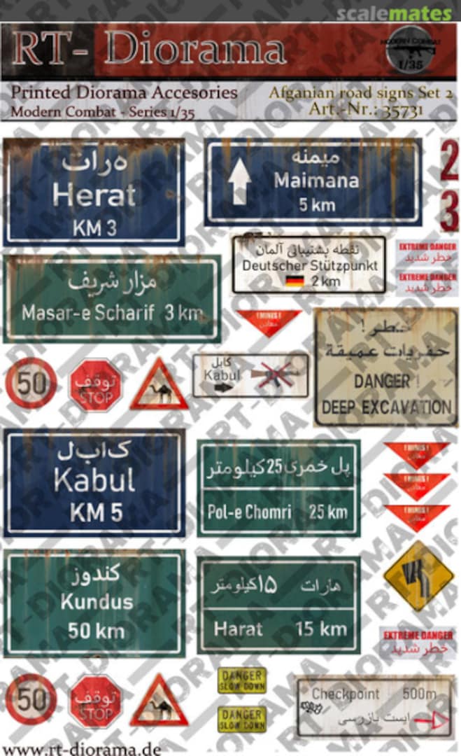 Boxart Printed Accessories: Afgahnian road signs Set No.2 35731 RT-Diorama