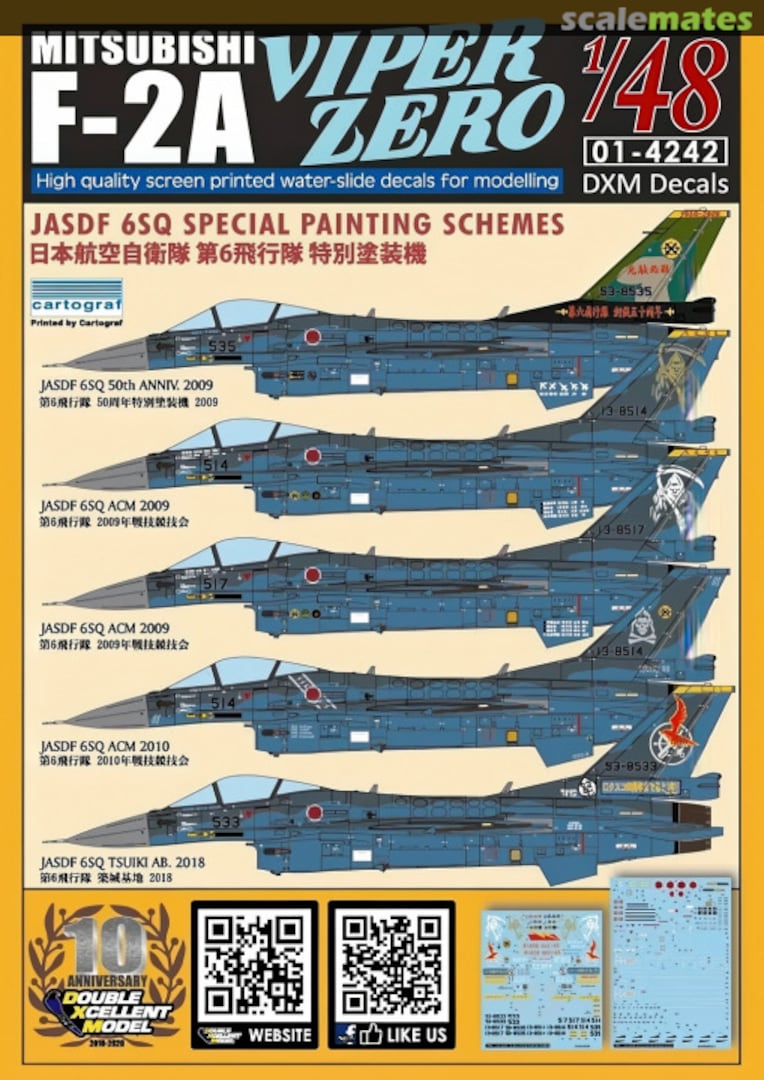 Boxart F-2A Viper Zero 01-4242 DXM Decals