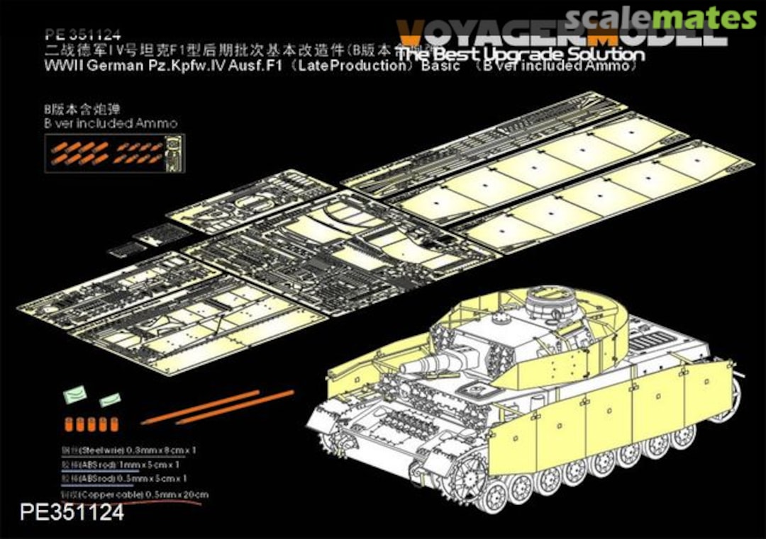 Boxart German Pz.Kpfw.IV Ausf.F1 (LateProduction) basic detail set PE351124 Voyager Model