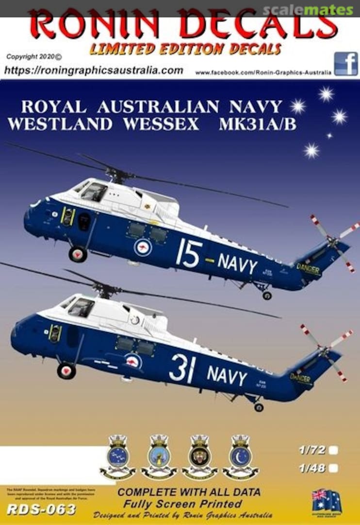 Boxart Westland Wessex Mk.31A/B RDS-063 Ronin Decals