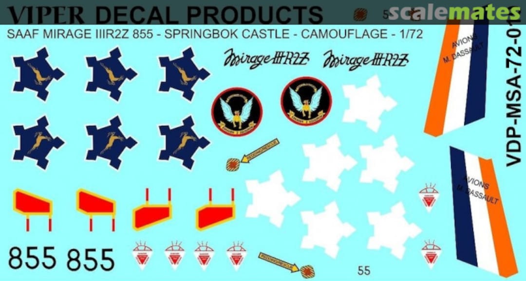 Boxart SAAF Mirage IIIR2Z MSA72019 Viper Decal Products