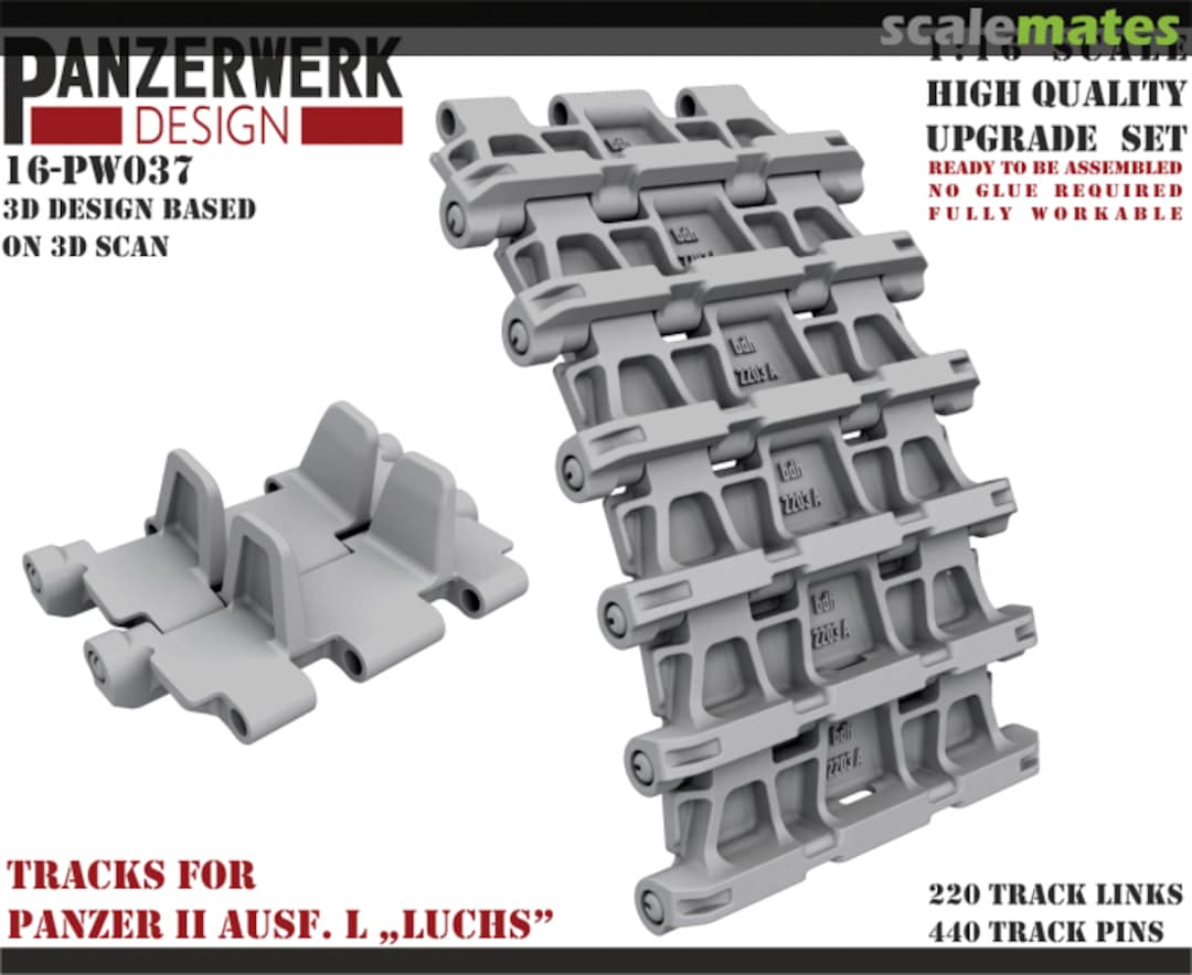 Boxart Tracks for Panzer II Ausl. L "Luchs" 16-PW037 Panzerwerk design