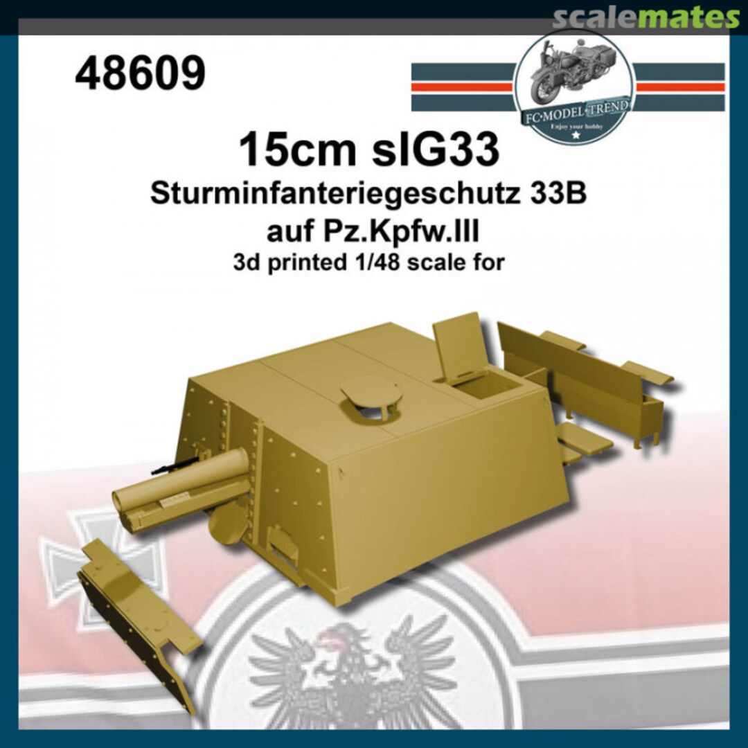 Boxart 15cm slG33 Sturminfanteriegeschütz 33B auf Pz.Kpfw.III 48609 FC Model Trend