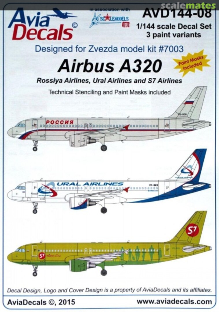 Boxart Airbus A320 Series AVD144-08 AviaDecals