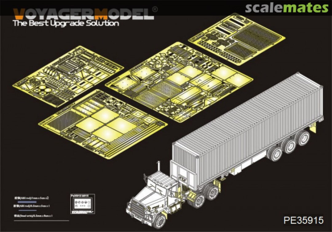 Boxart Modern U.S. M915 Tractor M872 Trailer Basic Parts PE35915 Voyager Model