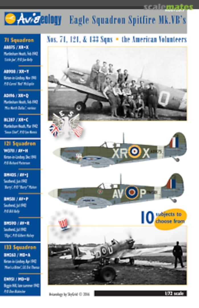 Boxart Eagle Squadron Spitfire Mk.VB's AOD72019 Aviaeology