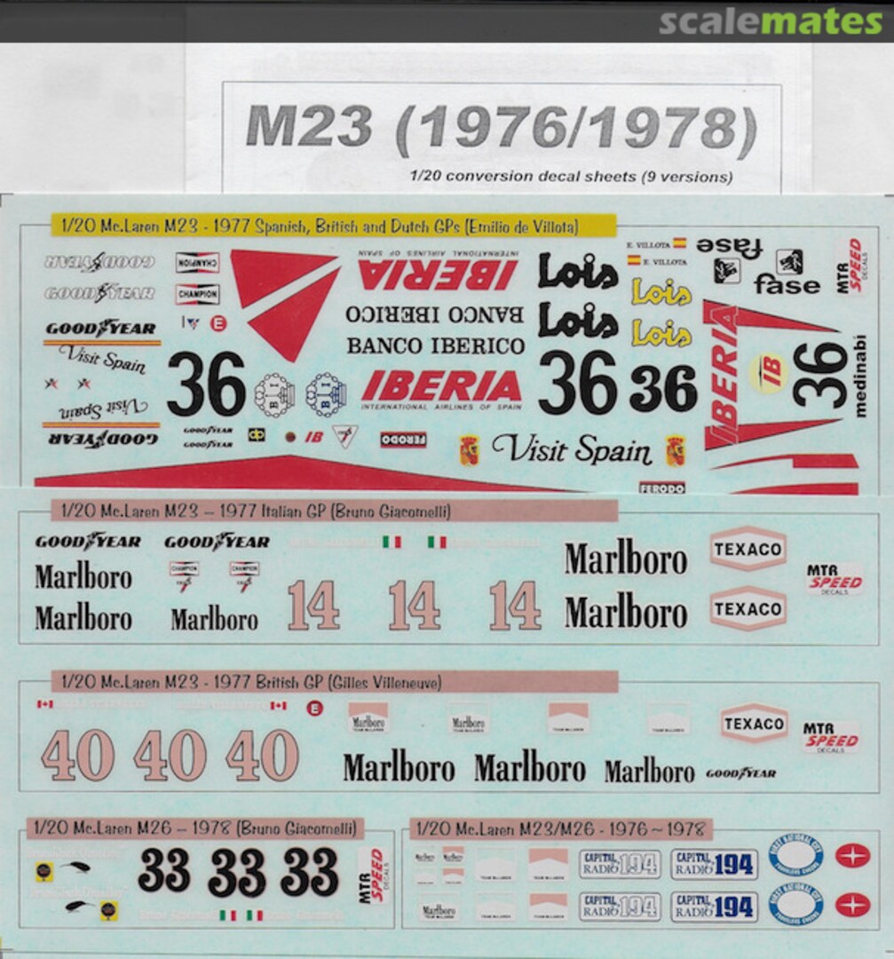 Boxart M23 (1976/1978)  MTR Speed Decals