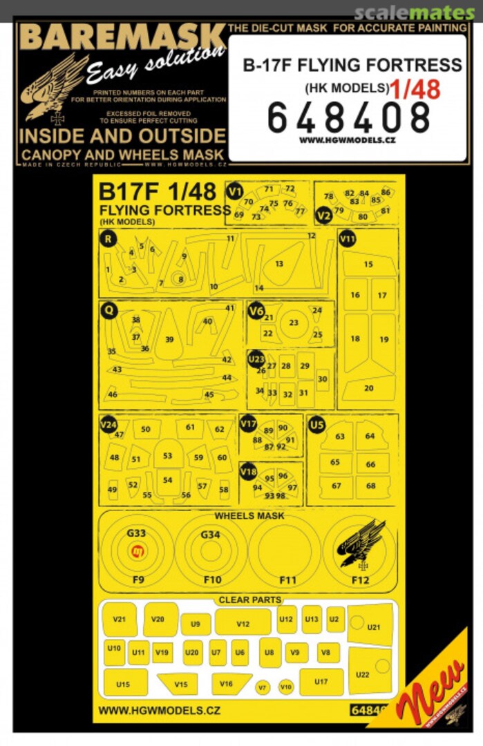 Boxart B17F Flying Fortress - Masks 648408 HGW Models