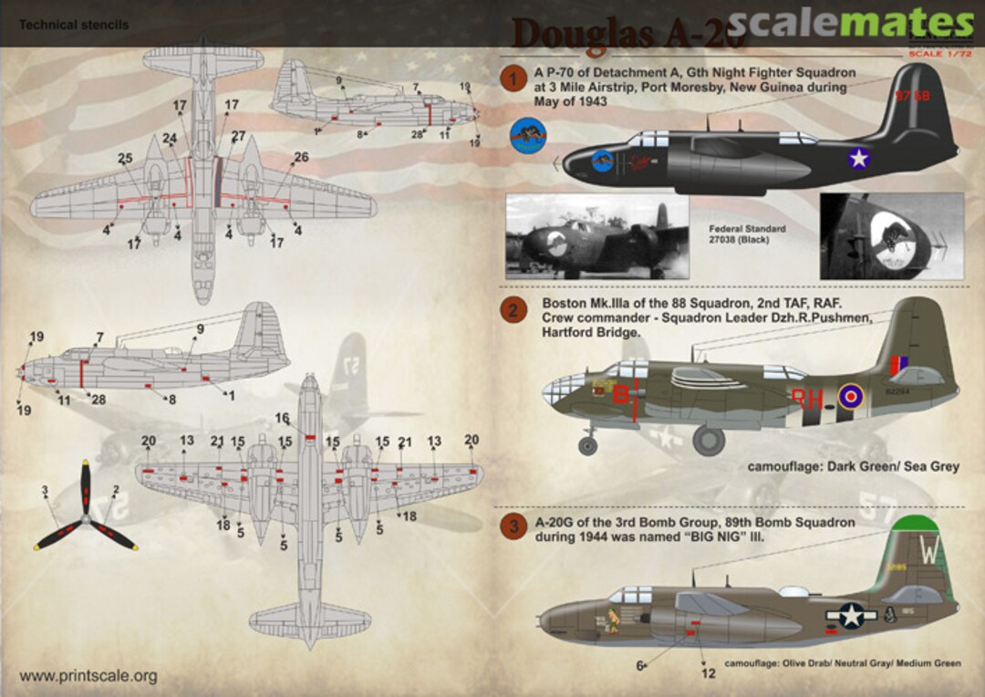 Boxart Douglas A-20 72-084 Print Scale