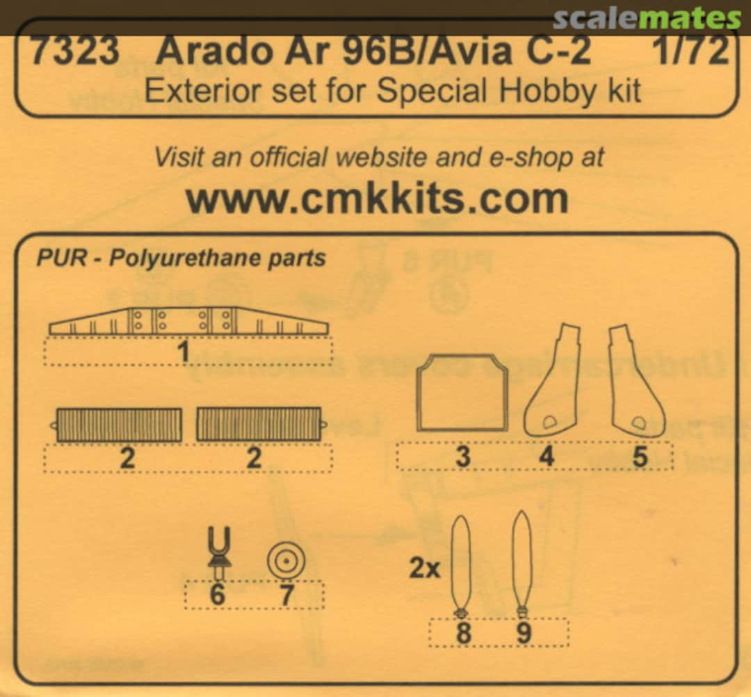 Boxart Arado Ar 96B/Avia C-2 Exterior set 7323 CMK