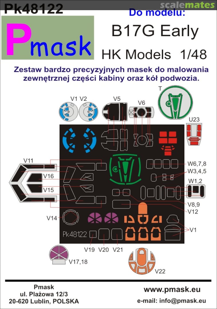 Boxart Maski do kabin B-17G Early (HK Models) PK48122 Pmask