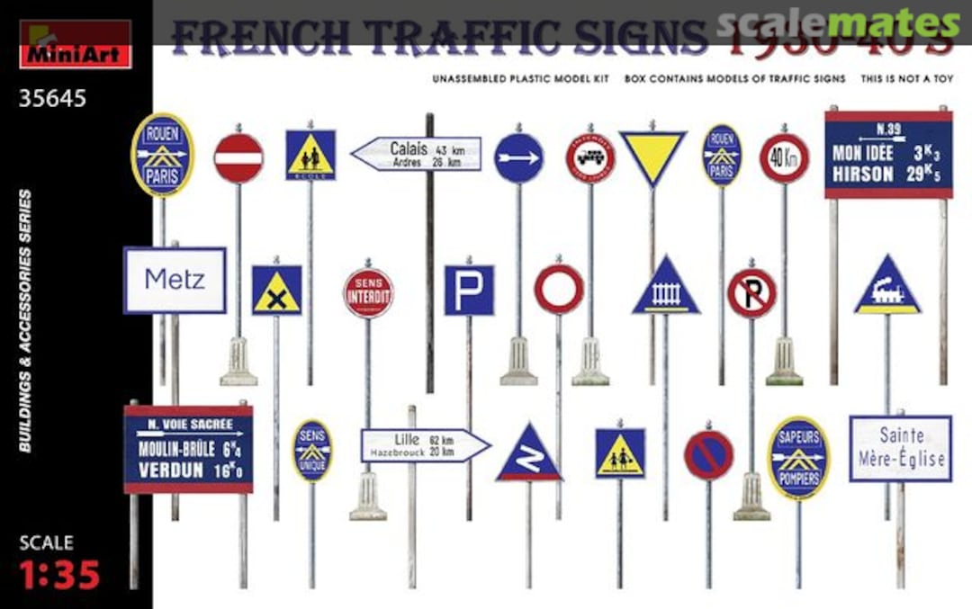 Boxart Traffic Signs, 1930-40's 35645 MiniArt