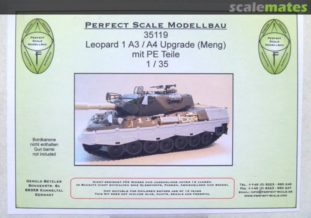 Boxart Leopard 1 A3 / A4 Upgrade (Meng) 35119 Perfect Scale Modellbau